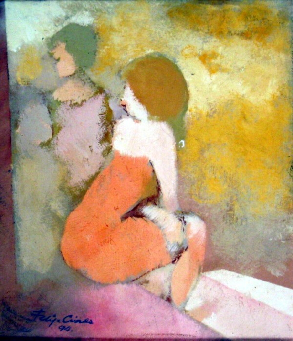 Mujer en escaleras