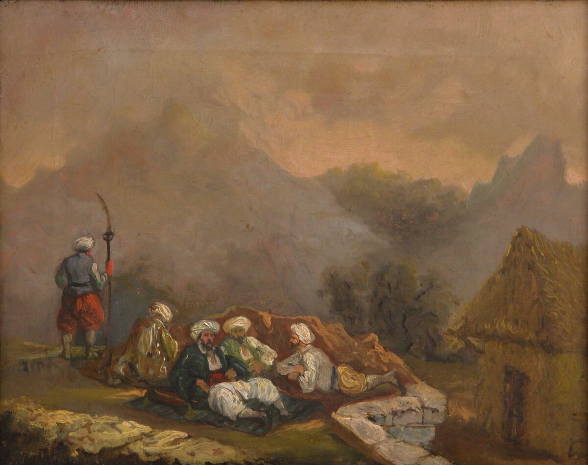 Paisaje con figuras orientales
